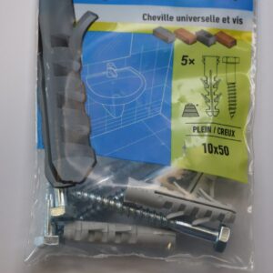 Cheville et vis 10x50 sac de 5