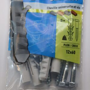 Cheville et vis 10x80 sac de 6