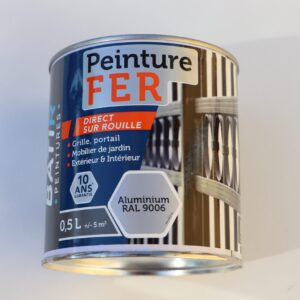 Peinture laque antirouille couleur Aluminium pot de 0,5 L