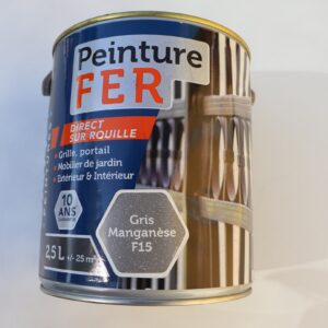 Peinture laque antirouille couleur Gris Manganèse pot de 2,5 L