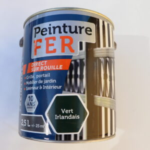 Peinture laque antirouille couleur Vert irlandais pot 2,5 L